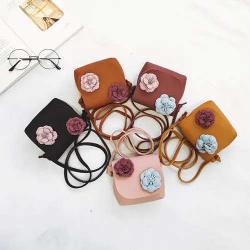 Обувь для девочек Детская сумка через плечо Crossbody цветы портмоне квадратный