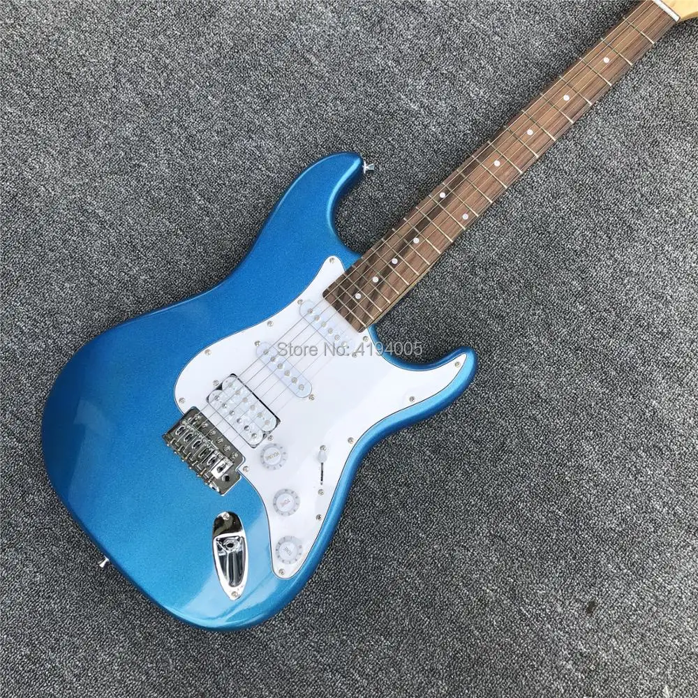 

Blue color 6 strings st Electric Guitar,Factory custom fen solid mahogany Guitar ,Wholesale in stock,Real photos