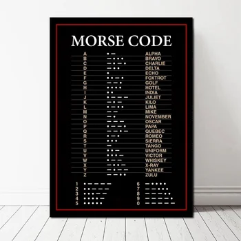 

Abstract Morse code Poster Art Canvas Poster Wall Pictures for Living Room No Frame