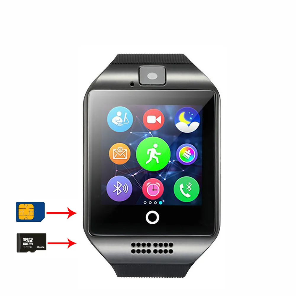 Q18 reloj Смарт-часы с Сенсорный экран Поддержка сим-карта TF часы камерой для