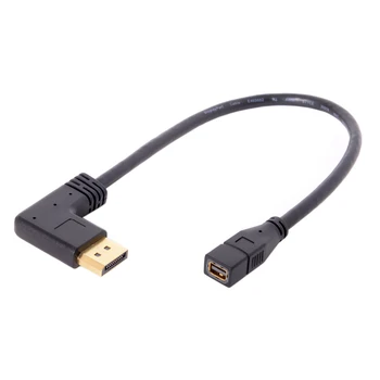 

10pcs/lot 90 Degree Right Angled DP DisplayPort to Mini DP DisplayPort Female Cable for Displays Monitors