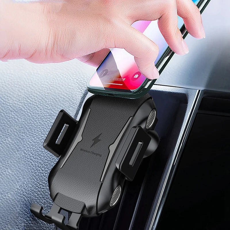 Automatic Clamping Qi Wireless Car Charger For Iphone Xs Max Xr X 8 Samsung S9 S8 Phone Holder 10W Usb Fast Charging Mount