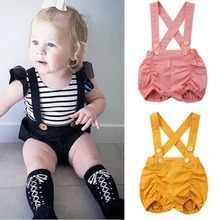 Pudcoco/Новинка; Модный комбинезон для маленьких девочек; комбинезон; костюм-комбинезон; шорты; комплект одежды