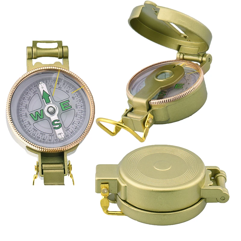 Survival Outdoor Portable Camping Hiking Brass Pocket Golden Compass Navigation | Спорт и развлечения
