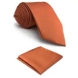 Однотонный оранжевый Шелковый мужской галстук Галстук Набор Мода свадьба 63 "Pocket ossories Карманный квадратный Новый