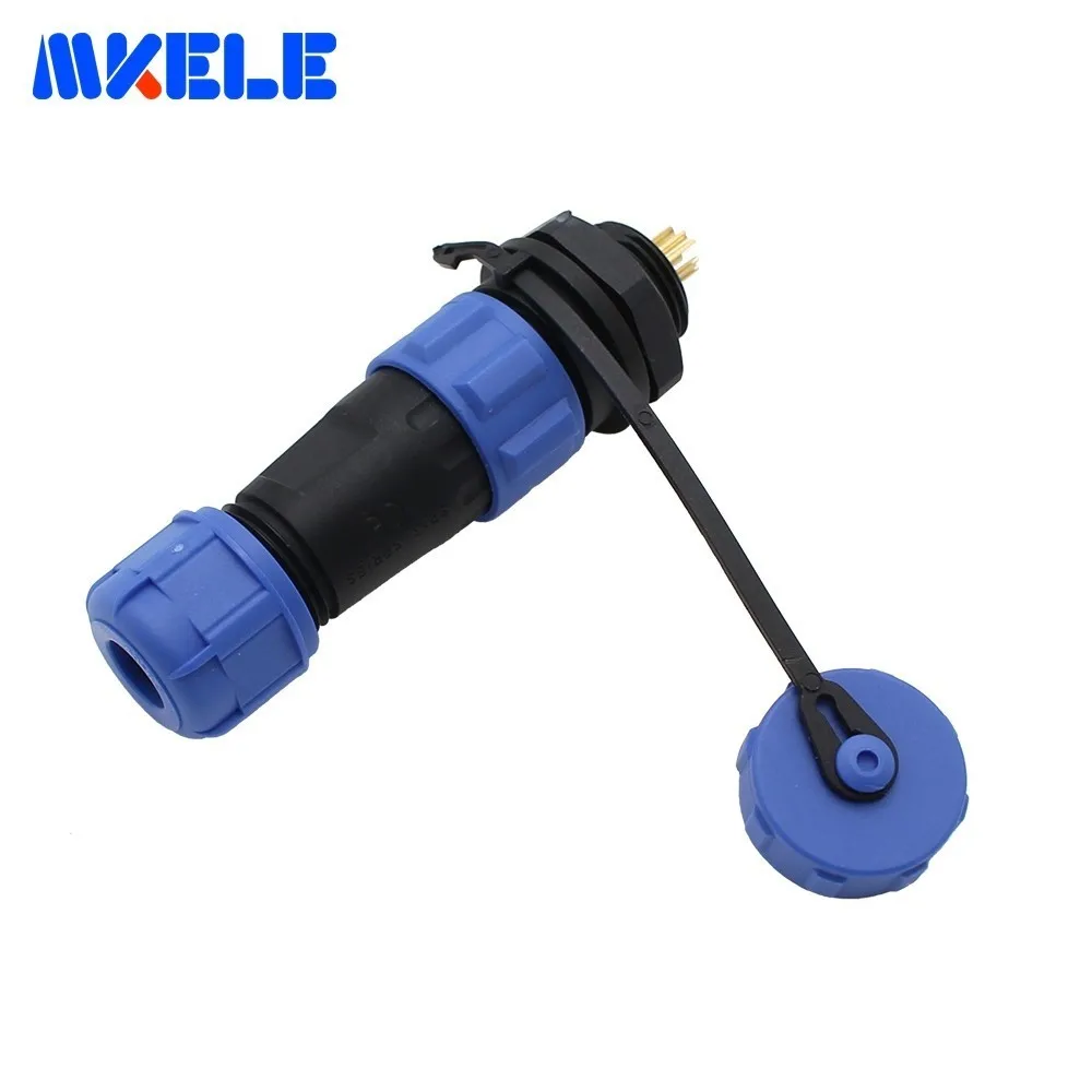 

Waterproof Aviation Connectors 13MM Straight Rear Nut Connector SP13 4 Pin Aeronautical Plug And Socket Protective Plug IP68