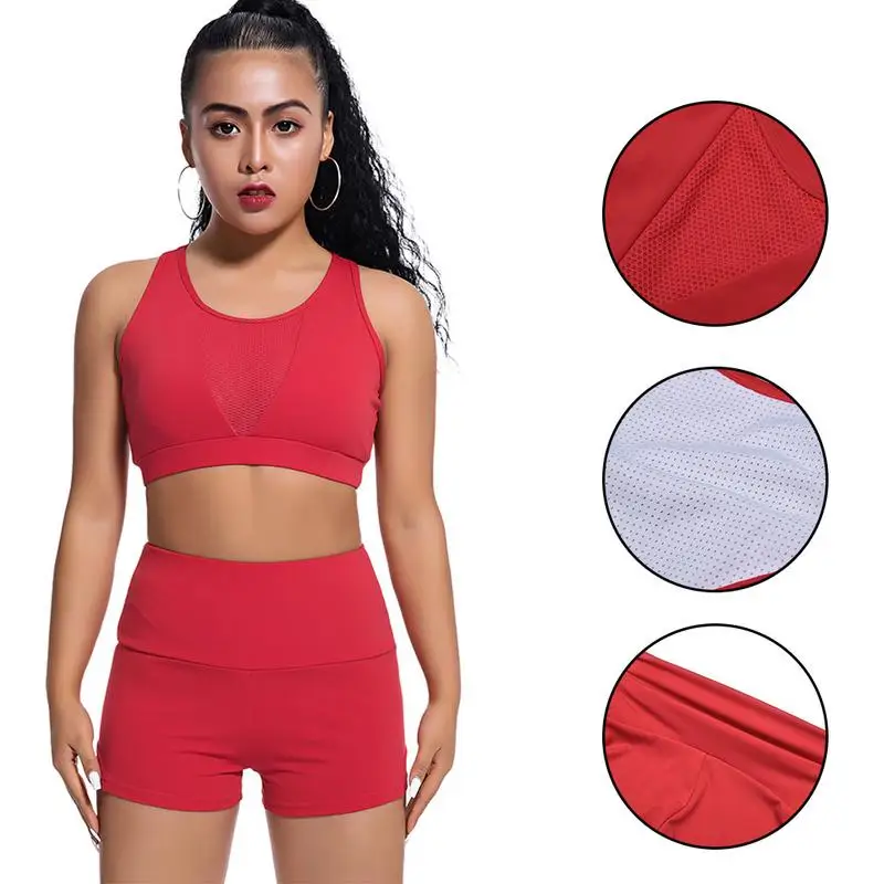 Outdoor Fitness Sports Suit Sets Ladies Quick-drying Mesh Sexy Sports Suit Fitness Soft Sports Suit Female Black White Red Blue Outdoor Fitness Sports Suit Sets Ladies Quick-drying Mesh Sexy Sports Suit Fitness Soft Sports Suit Female Black White Red Blue