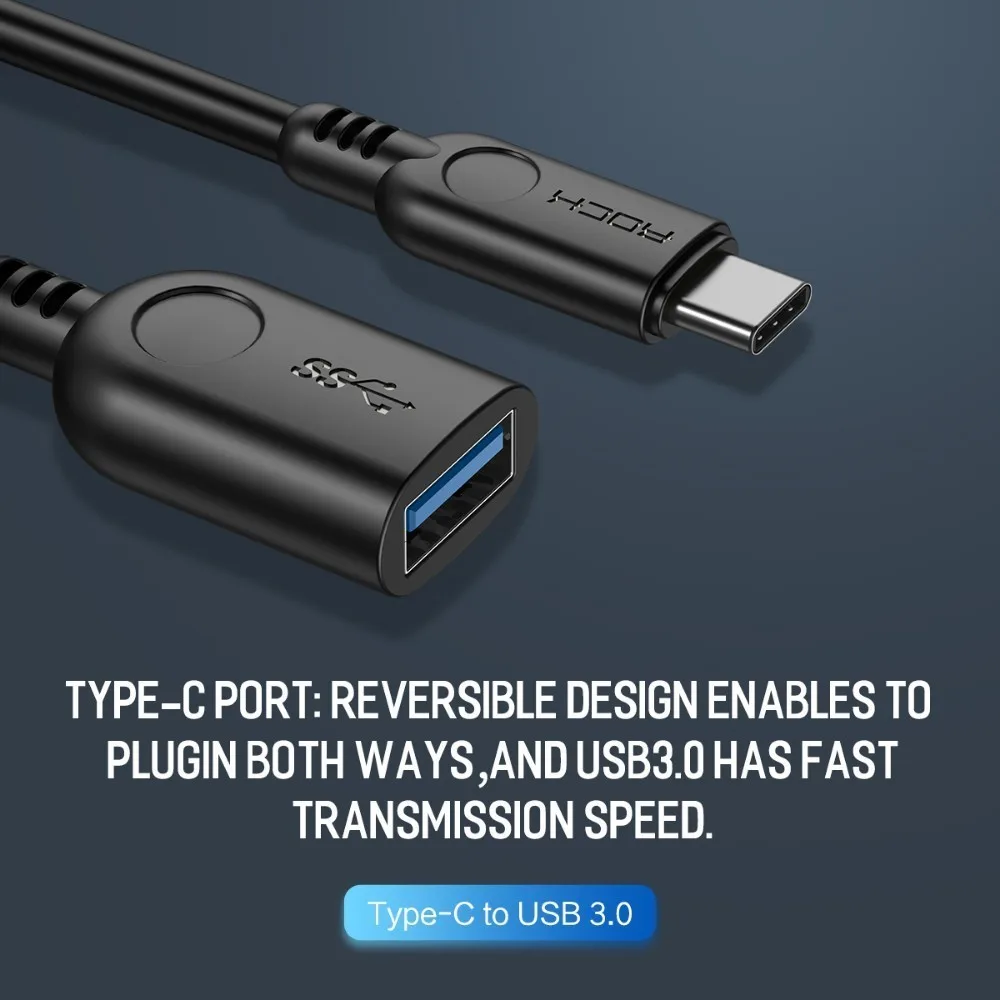 Rock usb type C Usb Otg адаптер для Macbook Pro 3 0 Женский конвертер Xiaomi samsung s9 huawei P30|Переходники