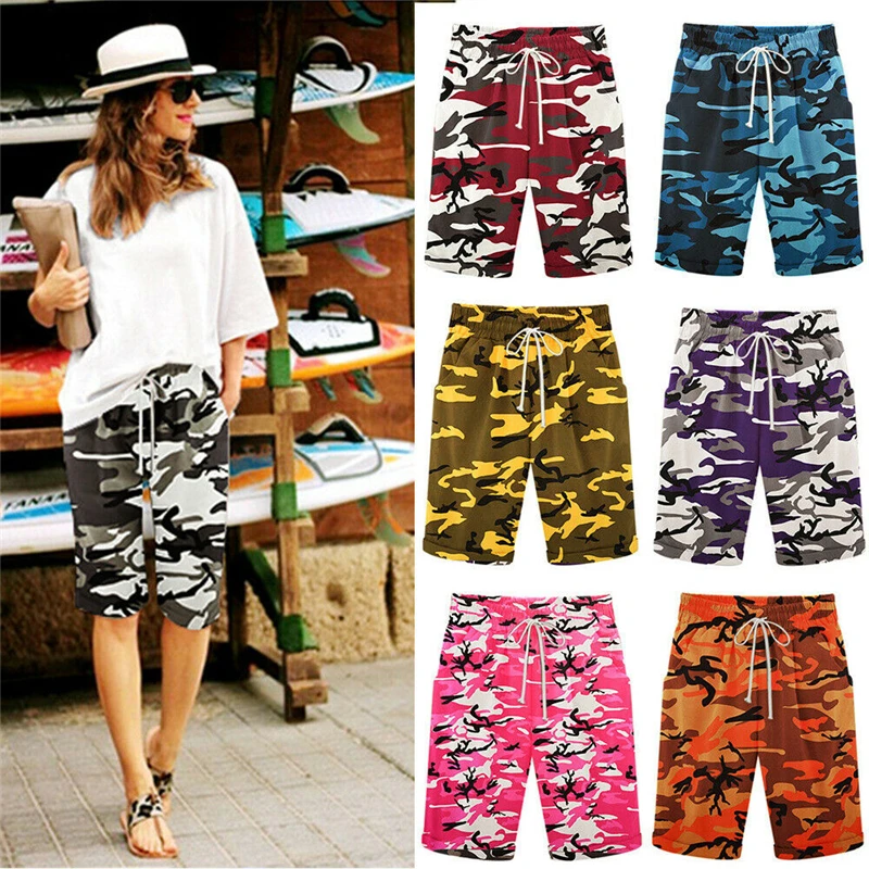 Summer new Womens Loose Camo Shorts Trousers Beach Drawstring Waist Hot Plus Size Summer new Womens Loose Camo Shorts Trousers Beach Drawstring Waist Hot Plus Size