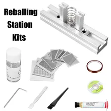 Bga станция Универсальный трафарет тамплин комплект с универсальным непосредственно Reball станция 0,6 мм свинцовый припой в шариках флюс паста