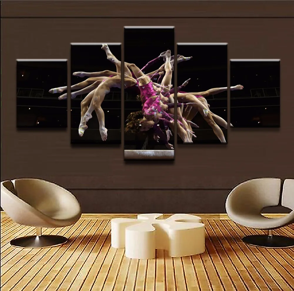 

Modular Canvas Pictures For Living Room Wall Art HD Printed 5 Pieces Sports Acrobatics Gymnastics Poster Painting Home Decor