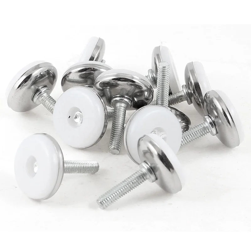 

6mm x 25mm External Thread Furniture Glide Level Leveling Foot 12 Pcs
