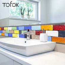 Ceramic Tile Decals Promotion For Promotional Tofok Ceramic Tile Sticker Removable Waterproof Wall Decals Kitchen Decla Fashion Home Decoration 20