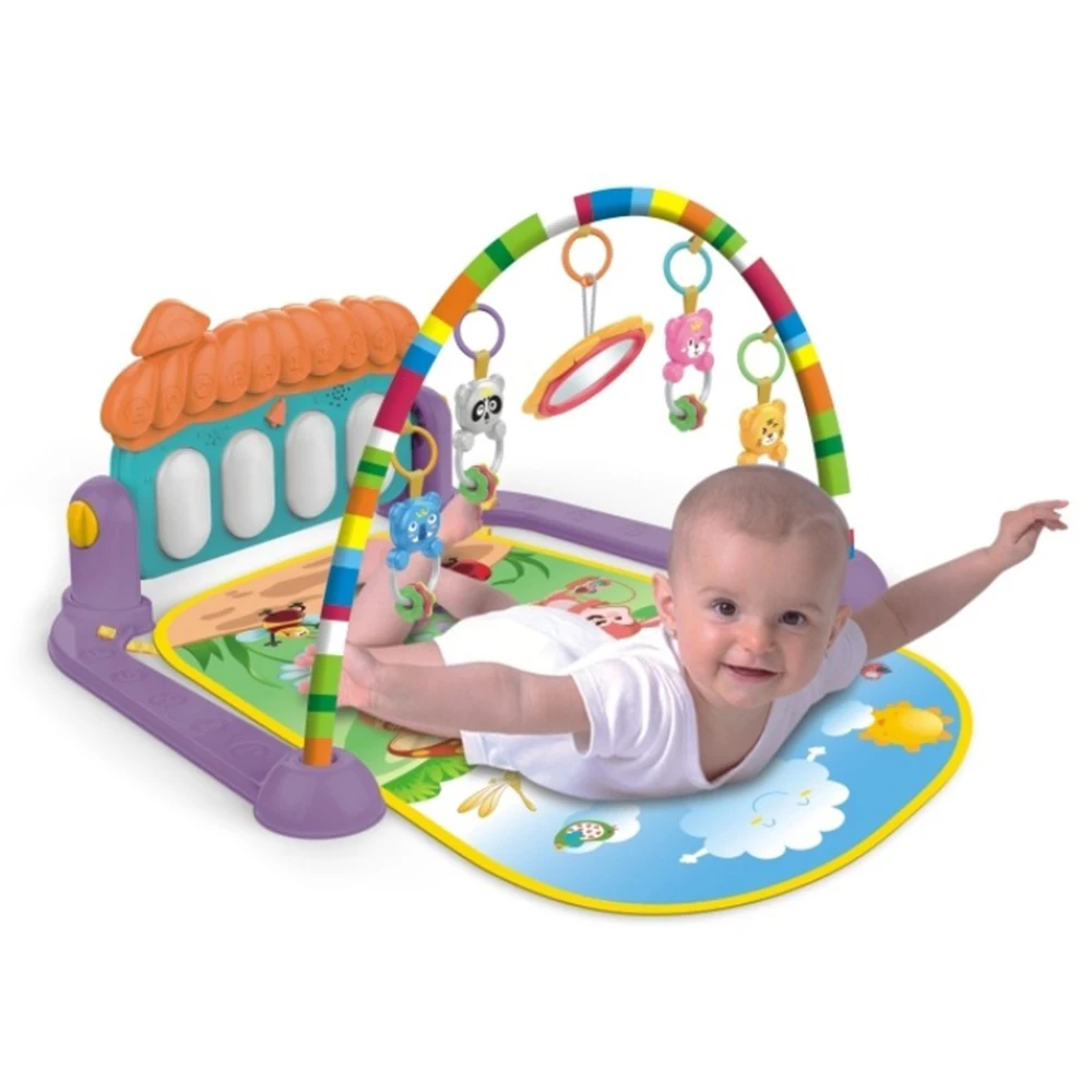 Детский спортивный коврик для пианино с мелодиями, погремушка, музыкальная игрушка, плюшевые игрушки, наполнение зеркалом, хлопковый коврик для животика