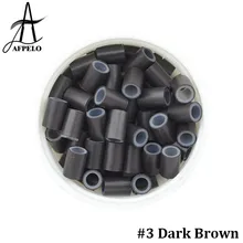 500 шт. 4,5*3,3*6,0 мм медные силиконовые кольца для наращивания волос I Tip Инструменты бусины для волос микро кольца медные трубки