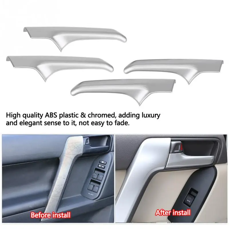 

4Pcs Car Interior Door Handle Trim Decoration Cover for Toyota Land Cruiser Prado J150 2010 2011 2012 2013 2014 2015 2016-2018