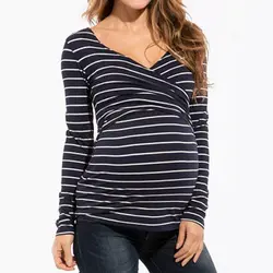 Женская рубашка с v-образным вырезом и рукавами для беременных, кормящих грудью