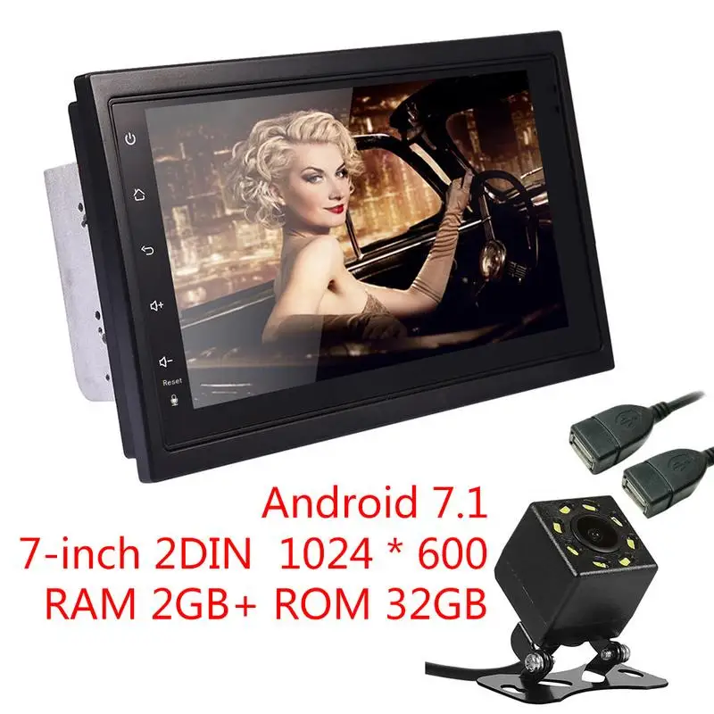 

7-Inch 2DIN Universal Android 6.0 Car Multimedia WIFI Player Bluetooth GPS Navigator HD Reversing Audio Video