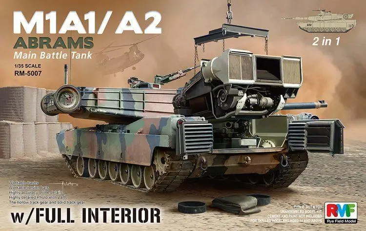 Ryefield-модель 1/35 5007 US MBT M1A1/A2 Abrams с полным интерьером | Игрушки и хобби