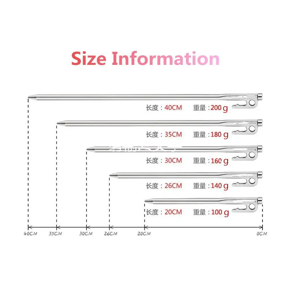 Mounchain 1 шт. палаточные колышки ногти высокая прочность Нержавеющая сталь Палатка аксессуары колышек ставки длины ногтя 20/26/30/35/40 см
