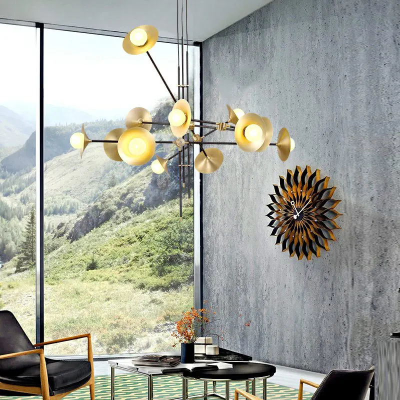 

Modern Chandelier Luxurious Lustre Large Led Round Chandeliers Loft Restaurant Cord Suspension Lamps Hanging Lamparas