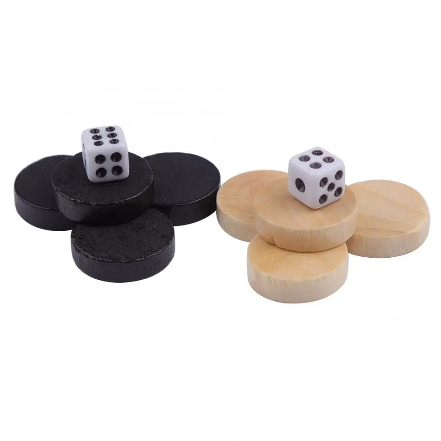 Wood Chess Pieces 32 Pieces Draughts Board Game