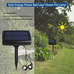 Двойной Головной фонарь на солнечных батареях прожектор для газонов открытый фонарь для ландшафтного сада для Декор для патио 5 в 0,5 Вт