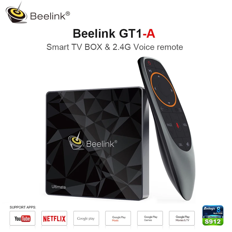 Beelink GT1-A Smart tv BOX Android 7 1 Голосовое управление Amlogic S912 поддержка 4K телеприставка 2 4G