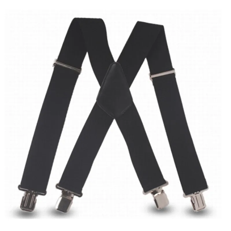 Heavy Duty Wide 50MM MENS ADJUSTABLE BRACES SUSPENDERS ELASTIC METAL CLIP TROUSE