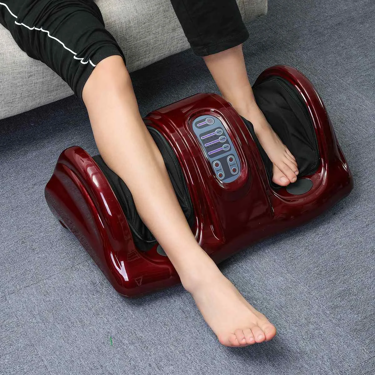 220V Электрический нагрев массажер для ног шиацу разминающий валик вибратор машина рефлексотерапия теленок Ноги облегчение боли расслабление