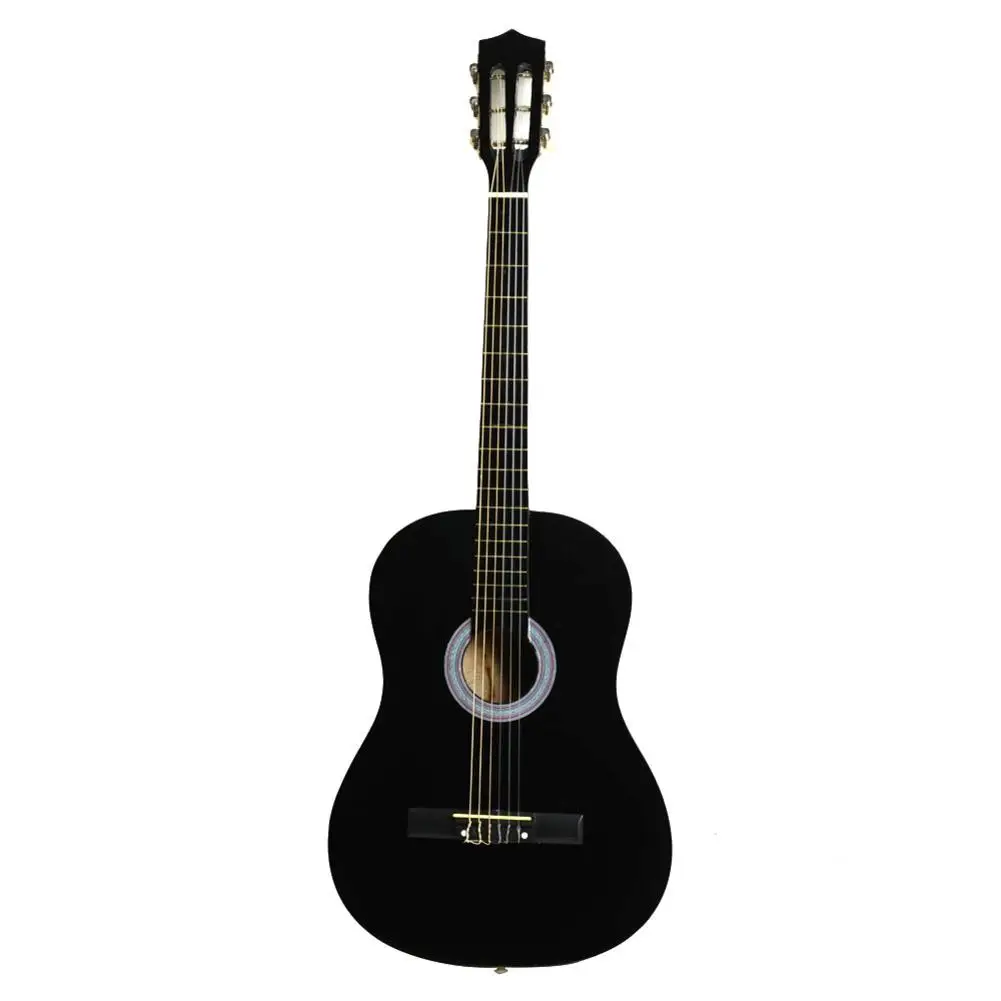 

Professional 38" Black Acoustic Classic Guitar 38 Inch 18 frets Basswood Guitarra with Pick + Strings for Beginners Music Lovers