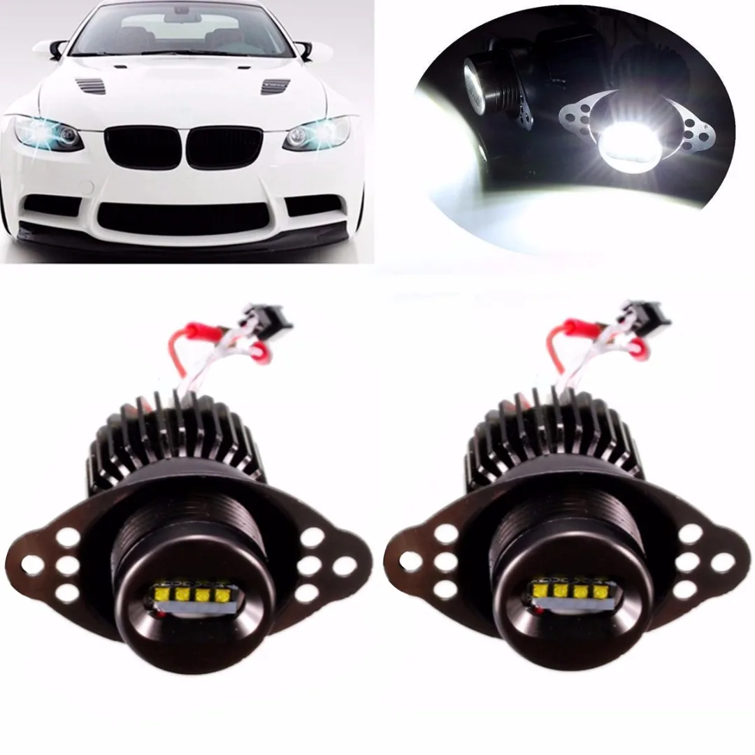 JX LCLYL 2pcs 20W LED Angel Eyes Marker Halo Ring Light Bulb For BMW