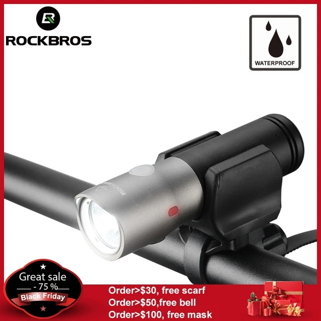 Best Price ROCKBROS Bike Bicycle Light Waterproof IPX6 USB Rechargeable 3000 mAh Power LED Bank 1000 Lumen Flashlight Lamp Bike Accessories