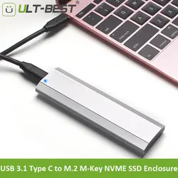 ULT лучшие NVMe PCIe M.2 SSD для USB 3,1 Тип C Gen2 корпус 10 Гбит Внешний SSD случае PCI-E M2 М-ключа жесткий диск конвертер кабели