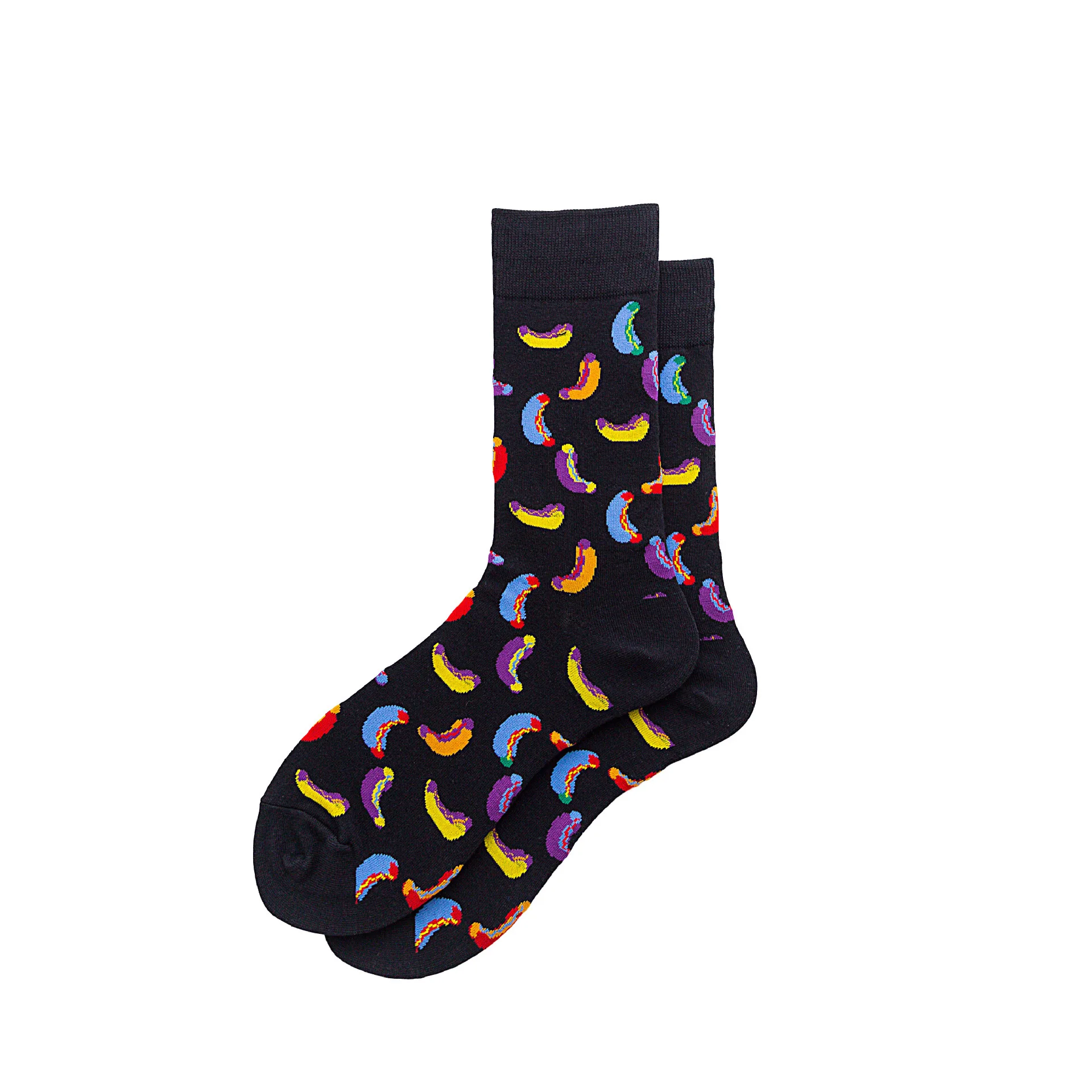 Мужские цветные удобные носки для катания на роликах и скейтборде, повседневные забавные Свадебные носки, носки с геометрическим рисунком авокадо