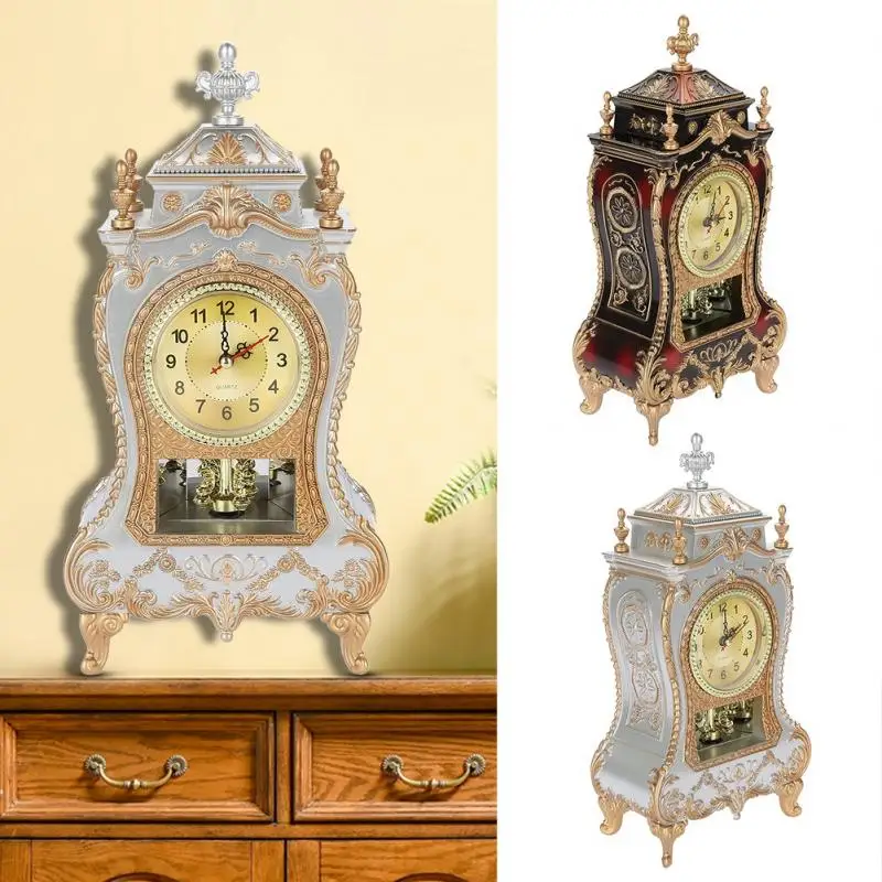 Table Clock Vintage Style Plastic Table Clock Antique Home Hotel