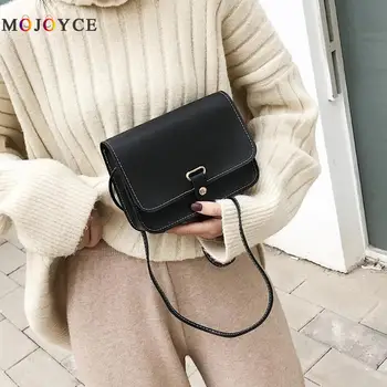 

Women Messenger Shoulder Bags Simple Solid Color PU Leather Crossbody Bag Bolsos Mujer