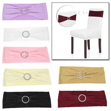 Чехол для свадебного стула с эластичной резинкой из спандекса чехлы для стульев банты эластичные ленты для стула с пряжка со стразами пояса банты украшения