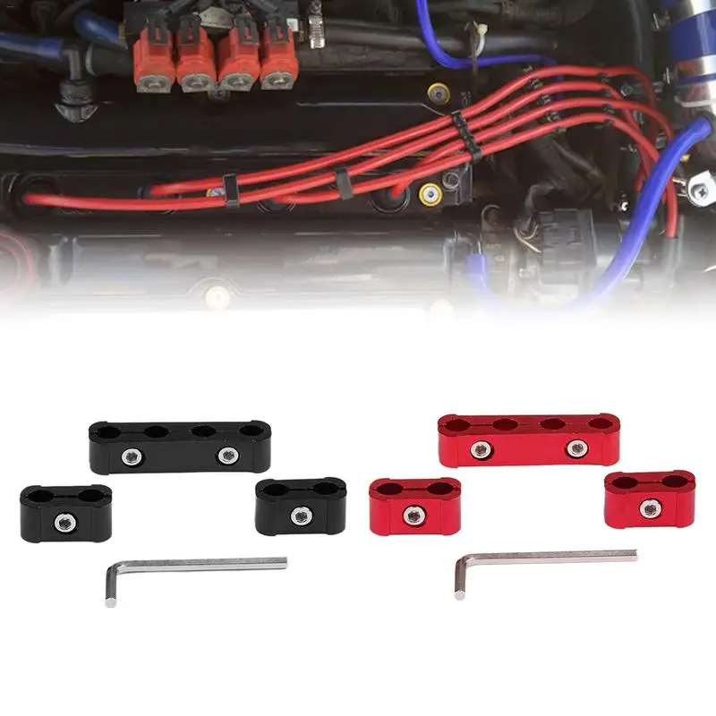 Engine Spark Plug Wire Separator Divider Organizer Clamp Kit With 4 Holes Auto Car Accessories Black Red Engine Spark Plug Wire Separator Divider Organizer Clamp Kit With 4 Holes Auto Car Accessories Black Red