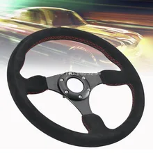 347 мм Диаметр замша строчка алюминиевый сплав спортивный руль универсальный