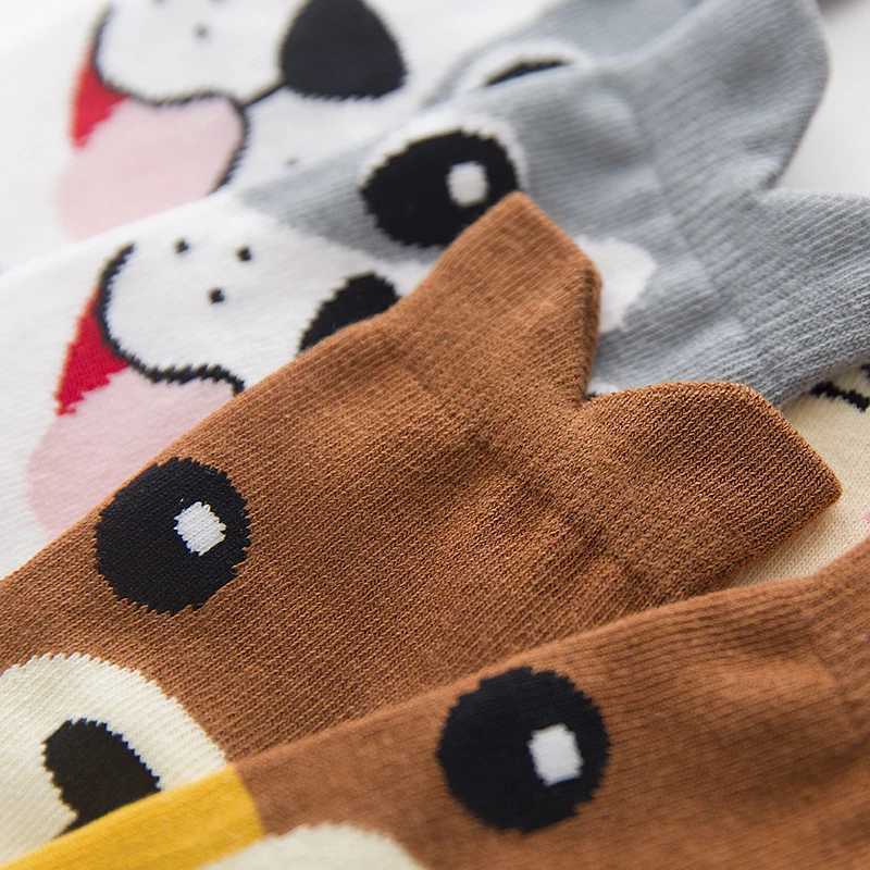 5 пара/лот, зимние хлопковые детские носки теплые детские носки с рисунками животных для мальчиков и девочек 5 цветов для От 1 до 10 лет