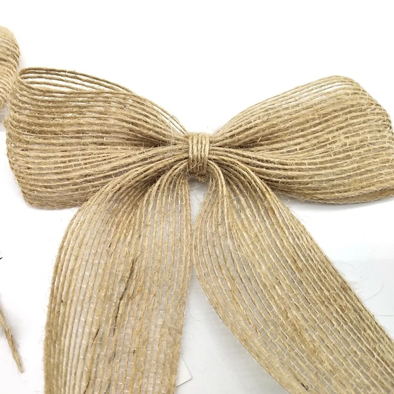 

1pcs 9cm Natural Burlap Bowknots Jute hessian Bow DIY Craft Accessories Gift Christmas tree Decor Wedding Party Decoration 62544