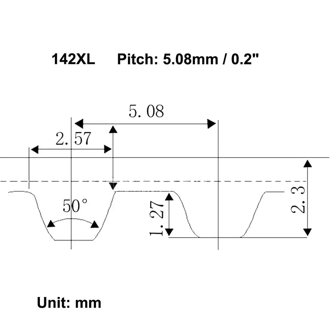 XL 730//736//770//828//850 XL Black Timing Synchronous Belt 5.08mm Pitch 10mm Width