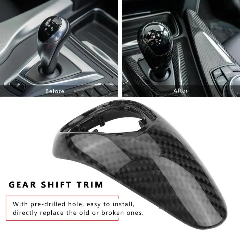 

Carbon Fiber Style Car Gear Shift Knob Cover Trim Replacement for BMW M2 M3 M4 M5 M6 X5M X6M Car Styling