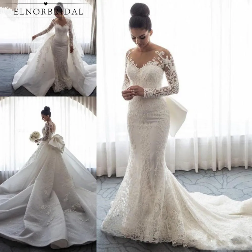long sleeve dress with train