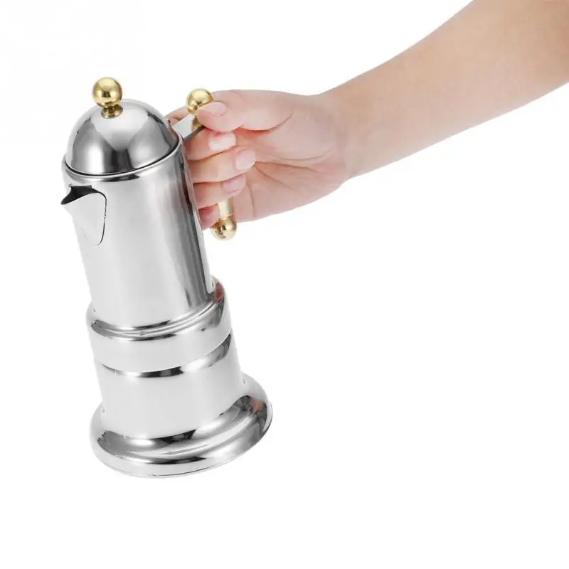4 чашки Pro Barista Кофеварка из нержавеющей стали Moka кофейник портативный Эспрессо