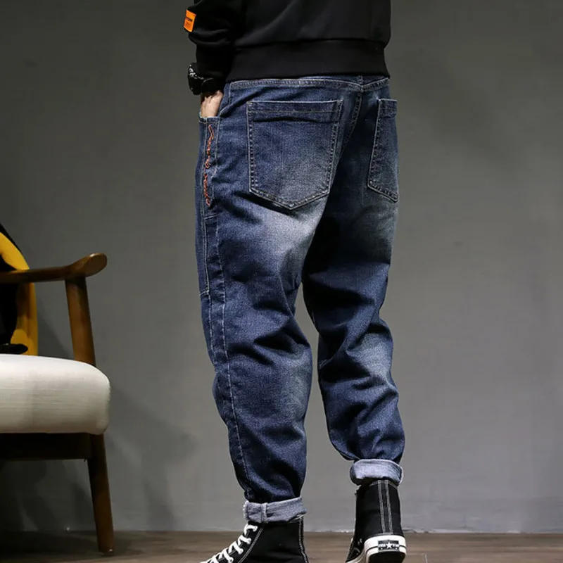 2004, джинсовые джоггеры, синие, черные, шаровары, джинсы для мужчин, модные, плюс размер 40 42, свободные джинсы в стиле хип-хоп, байкерские, Homme, мешковатые, уличная одежда
