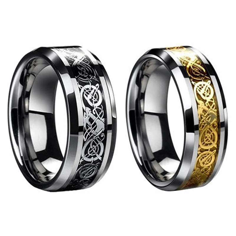 

Vintage Wedding Band Engagement Ring For Men Women Titanium Steel Dragon Finger Ring Hot Fashion Punk Rings Valentine Gift