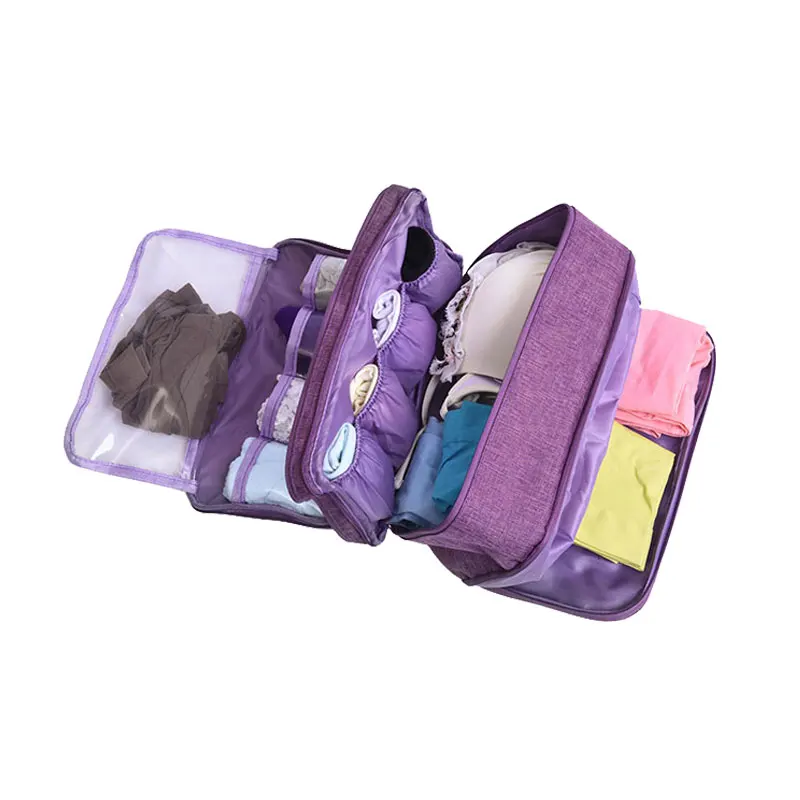 

Large Capacity Women Underwear Bra Packing Cubes Multi Layers Weekend bag Socks Organizer Travel Tote Bag