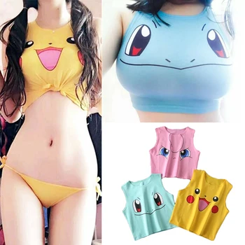 Kawaii Harajuku Pokemon Pikachu Crop Tops 